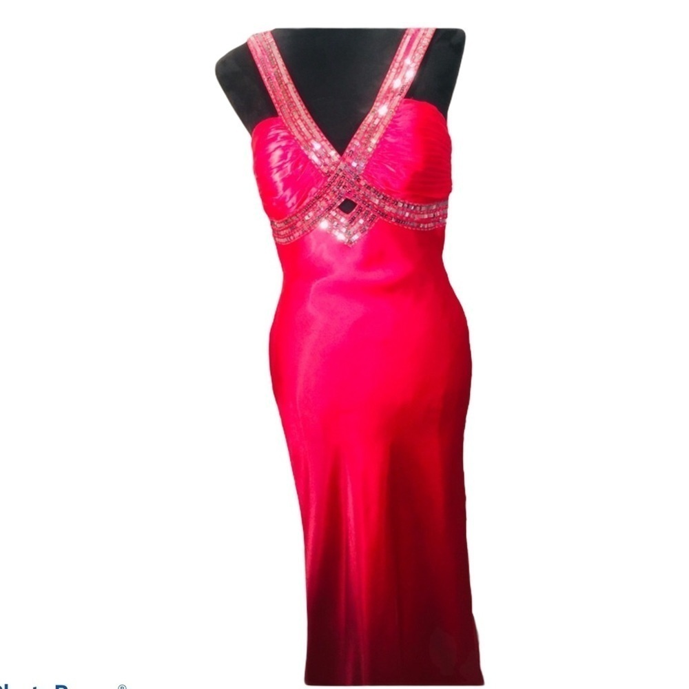 Adriana papell pink‎ satin dress